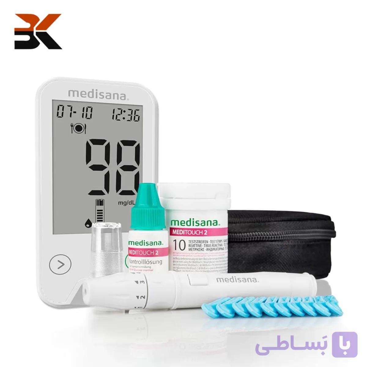 دستگاه تست قند خون مدیسانا MediTouch 2 مدل 79030 (واحد mg/dL) با دقت بالا — تصویر 1