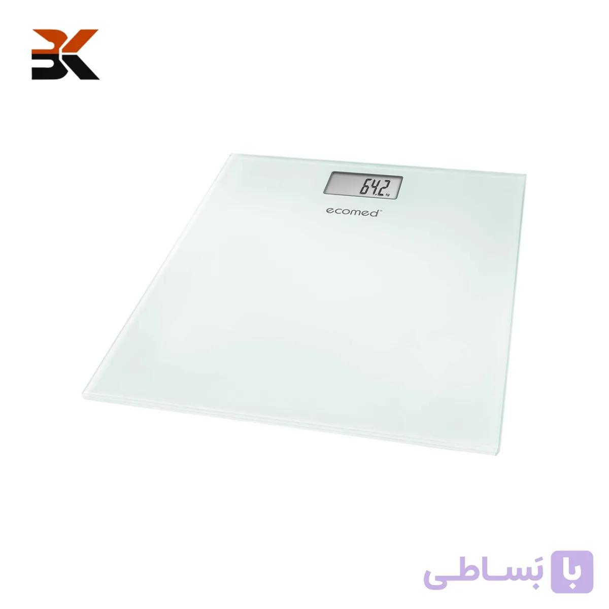 ترازو دیجیتال اکومد مدل Ecomed PS-72E شیشه‌ای تا 150 کیلوگرم  دقت بالا با سنسور پیشرفته و نمایشگر LCD — تصویر 1