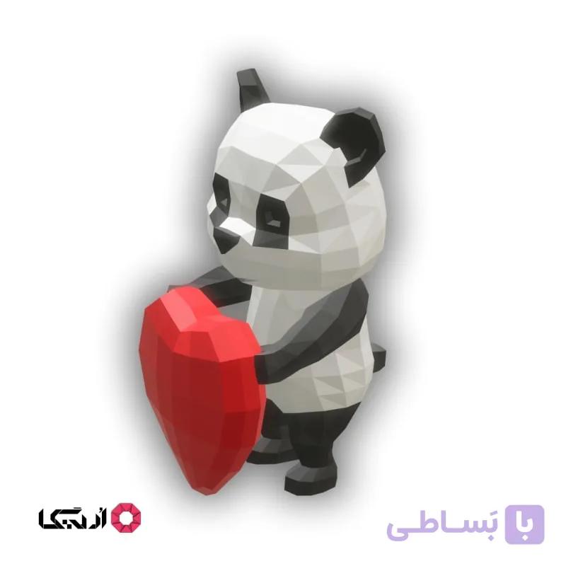 پازل سه بعدی پاندا با قلب — تصویر 1