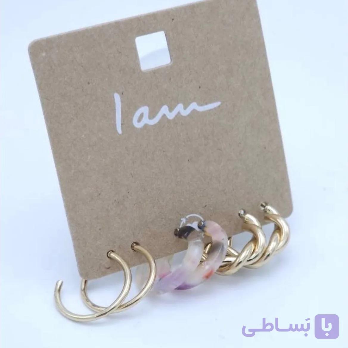 گوشواره زنانه آی ام کد Z-H50 بسته 3 عددی — تصویر 1