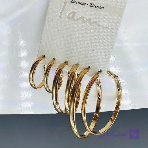 گوشواره زنانه آی ام کد Z-H55 مجموعه 3 عددی — تصویر 1