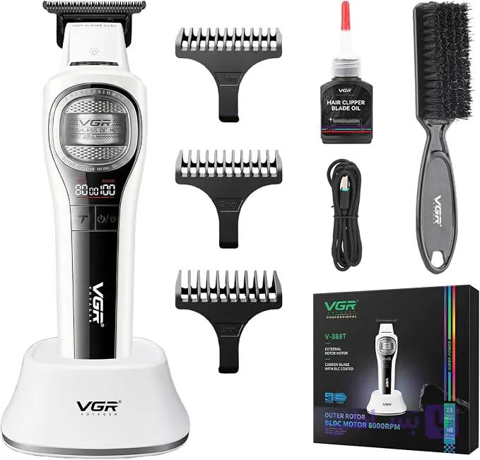 ماشین اصلاح و تریمر حرفه‌ای وی جی آر VGR V-888T با موتور BLDC و تیغه DLC — تصویر 1