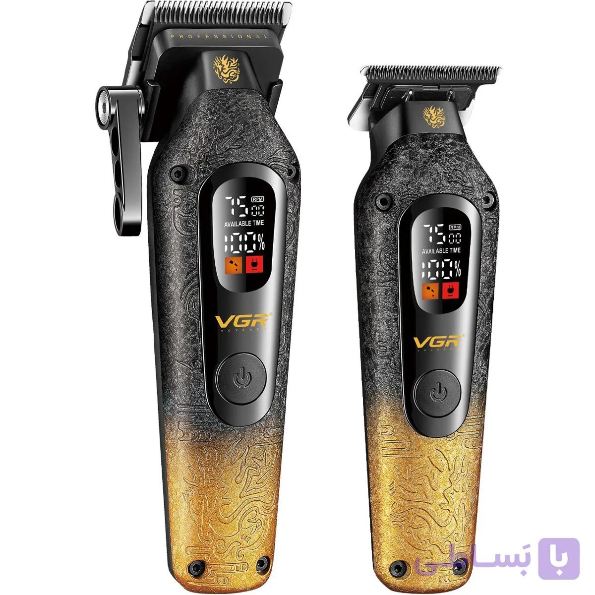 ست ماشین اصلاح وی جی آر VGR مدل V-879S2 | ماشین اصلاح مو و تریمر 2 در 1