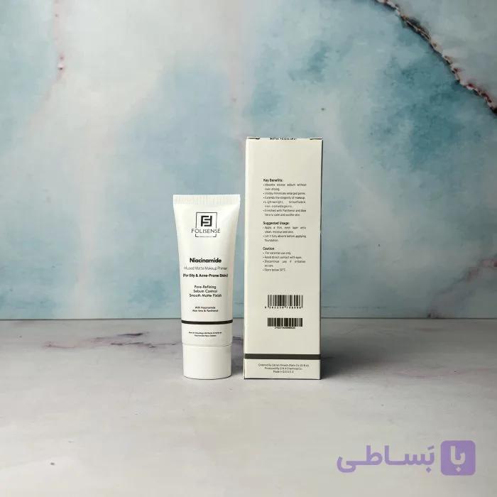 پرایمر آرایشی مات کننده فولی سنس مدل Niacinamide مناسب پوست چرب و مستعد آکنه حجم 40 میلی لیتر