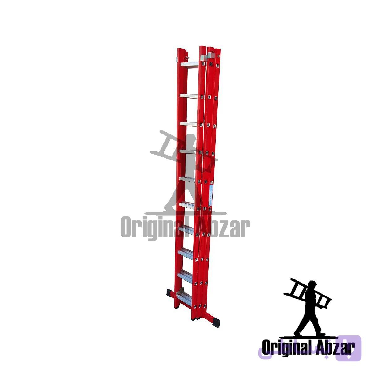 نردبان کشویی (مخابراتی) 8 متری آلومینیومی 30 پله 3 کشو ریسپکت — تصویر 1