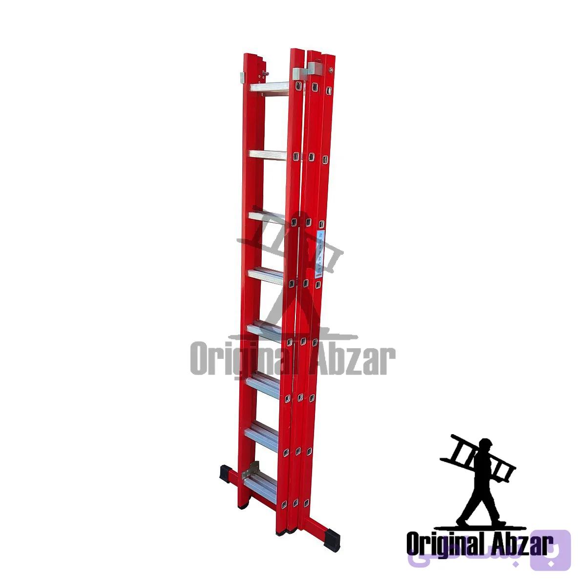 نردبان کشویی (مخابراتی) 7.5 متری آلومینیومی 27 پله 3 کشو ریسپکت — تصویر 1