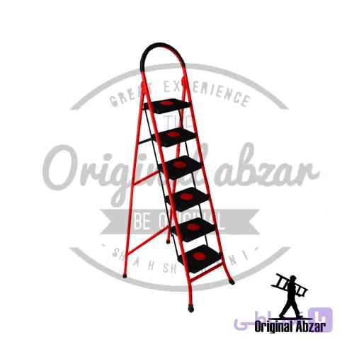 نردبان خانگی آهنی (لوله ای) 6 پله جلوه — تصویر 1