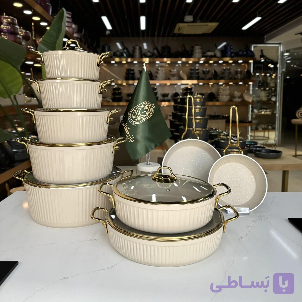 سرویس ۹ پارچه اویز (Eviz) طرح گلدپلاس