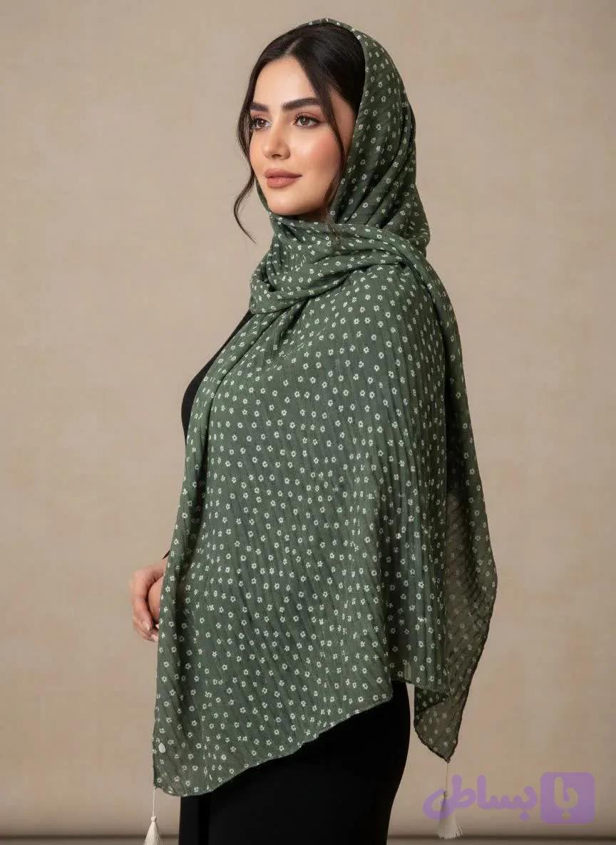 شال نخی زنانه خنک مدل گل بابونه