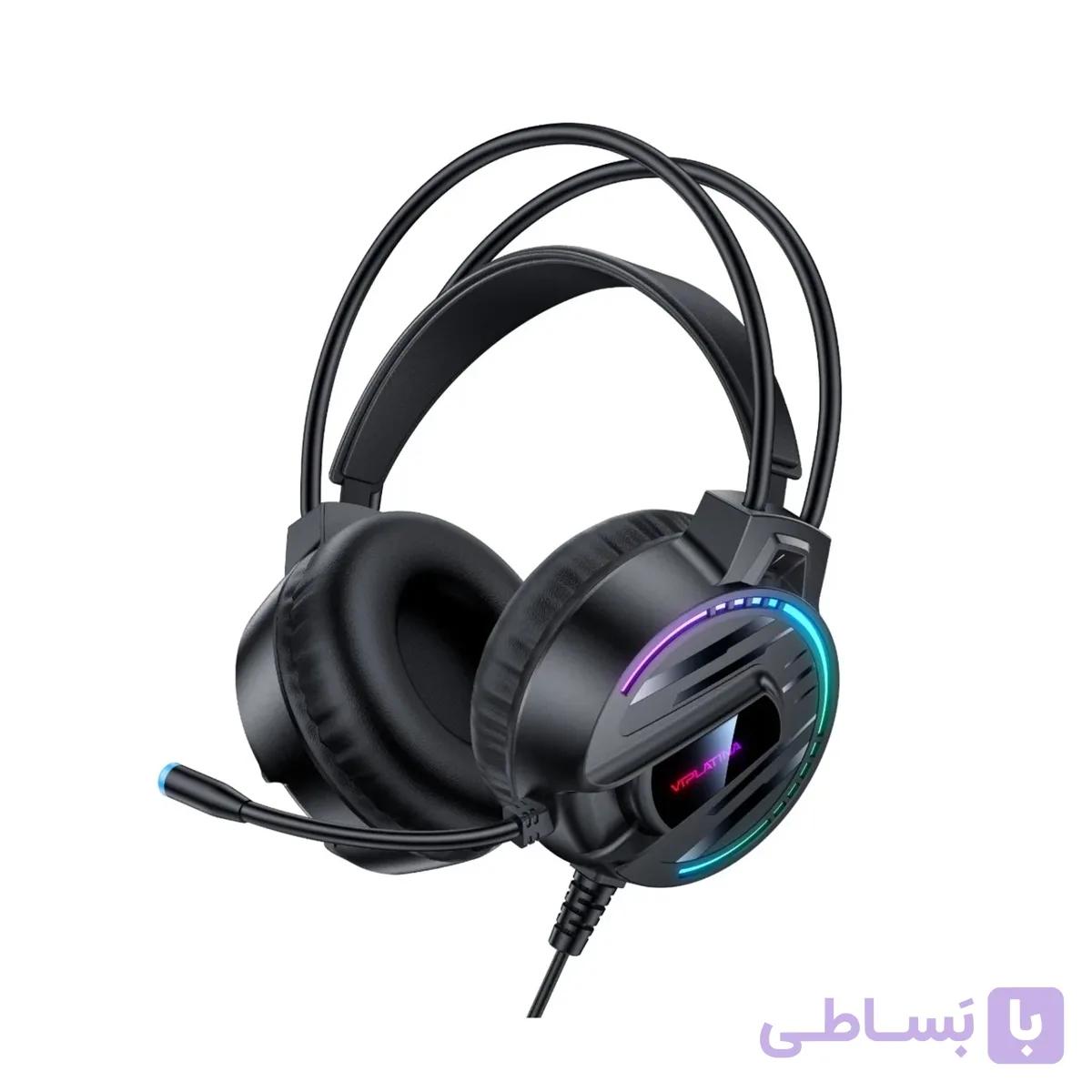 هدفون باسیم گیمینگ VIPLATINA مدل HP22 – مشکی (گارانتی شش ماه تعویض نیکان همراه) — تصویر 1