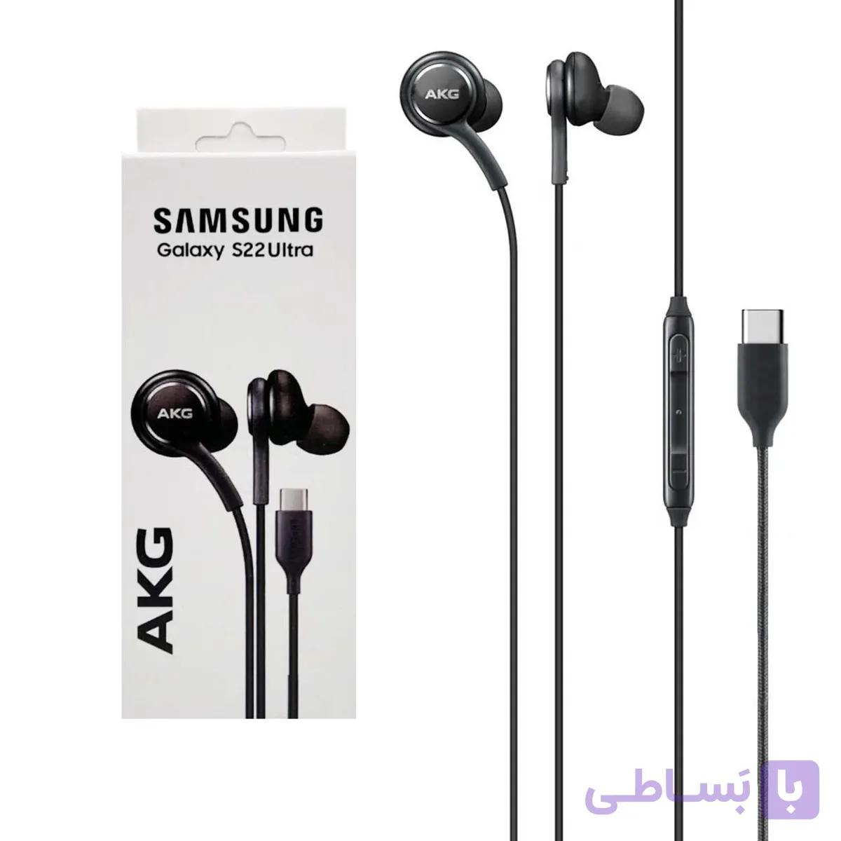 هندزفری باسیم Samsung Type-C مدل AKG Galaxy S22 Ultra – مشکی — تصویر 1
