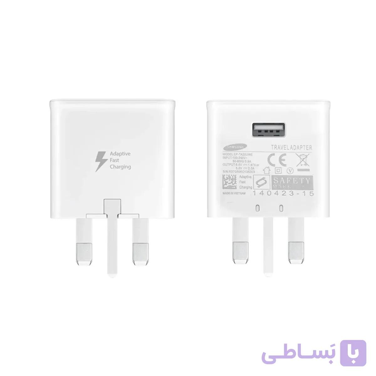 شارژر فست دیواری تک پورت Samsung مدل EP-TA20UWE S10 – سفید — تصویر 1