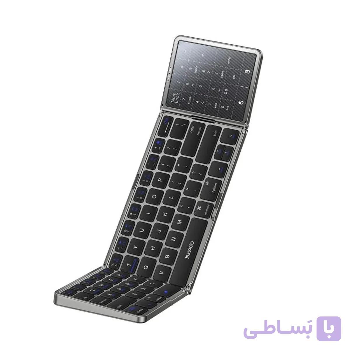 کیبورد بی سیم تاشوی Yesido مدل KB49 – مشکی (گارانتی شش ماه تعویض نیکان همراه) — تصویر 1