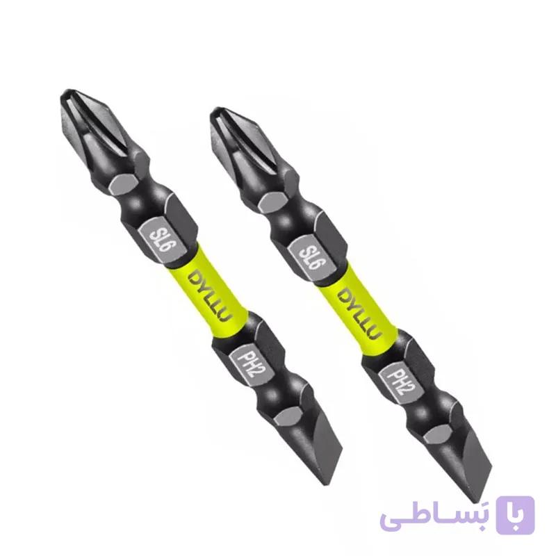 ست 2 عددی سر پیچ گوشتی دو سر PH2 چهارسو 65 میلی متر S2 دایلو مدل DTSV3K62 — تصویر 1