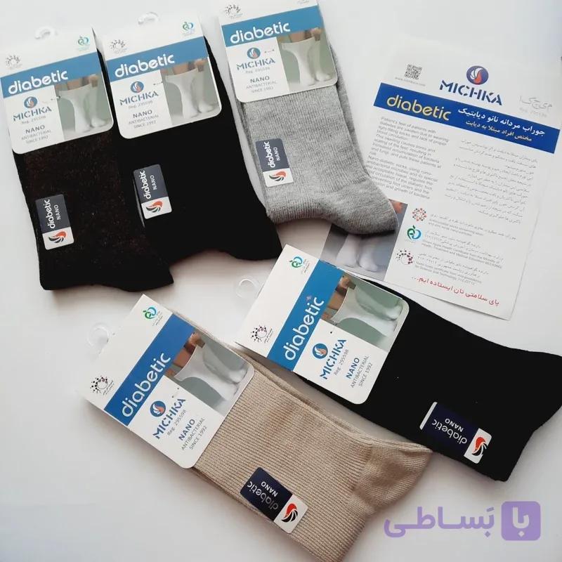 جوراب دیابتی ساقدار با نخ درجه یک فری سایز  مناسب سایز 40 تا 44 دارای رنگبندی