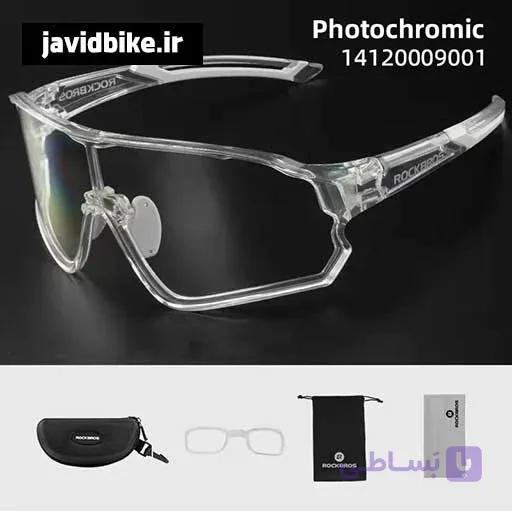 عینک فتوکرومیک راکبراس فریم شیشه‌ای (Rockbros) مدل Photochromic فریم شیشه‌ای اصل همراه با پایه طبی — تصویر 1