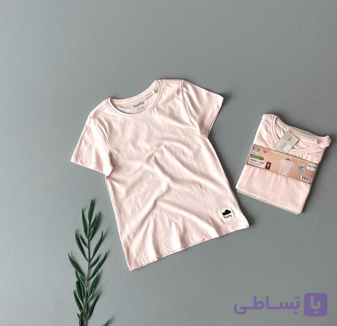 تیشرت ساده گلبهی بچگانه دخترانه پسرانه لوپیلو بیسیک نخ پنبه