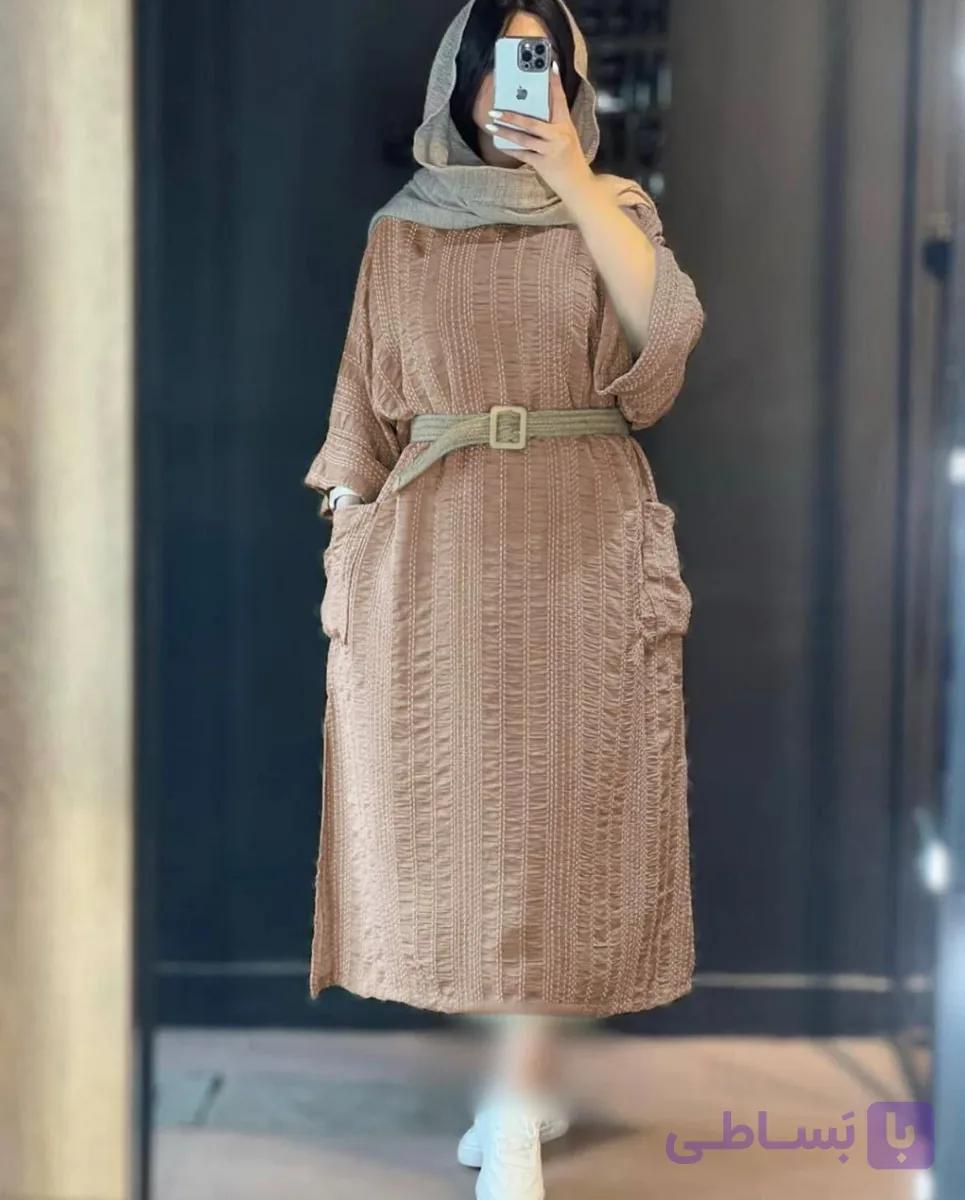 پیراهن بلند زنانه کوک دوزی سلین R156879 — تصویر 1