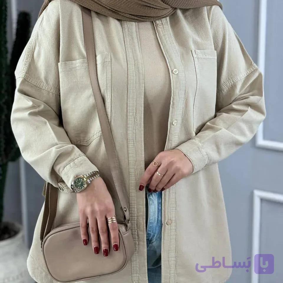 مانتو کتان زنانه دارای رنگبندی فری سایز  152273R — تصویر 1