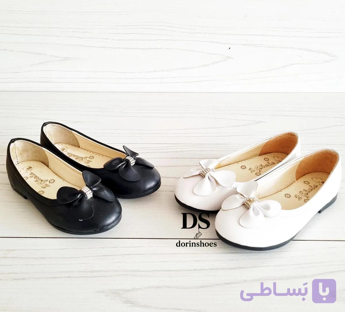 کفش دخترونه مجلسی بدون بند وچسب سایز۲۶تا ۳۰