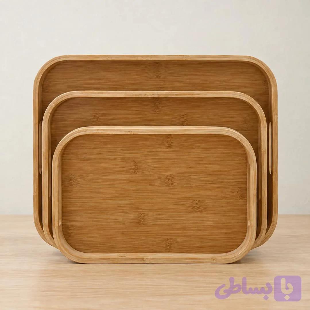 سینی پذیرایی بامبو ست سه تایی — تصویر 1