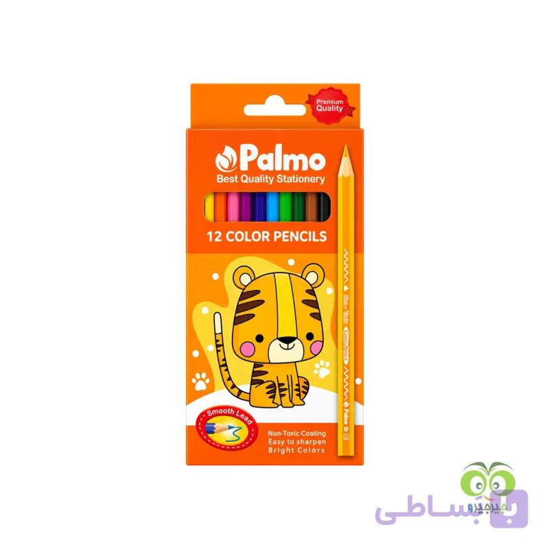 مداد رنگی 12 رنگ جعبه مقوا پالمو کد 3202 رنگ نارنجی