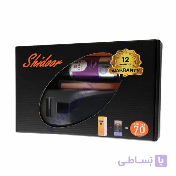 دستگاه خوشبوکننده هوا شیدور shidoor تمام مشکی مدل کنترل دار همراه با اسپری یدکی — تصویر 1