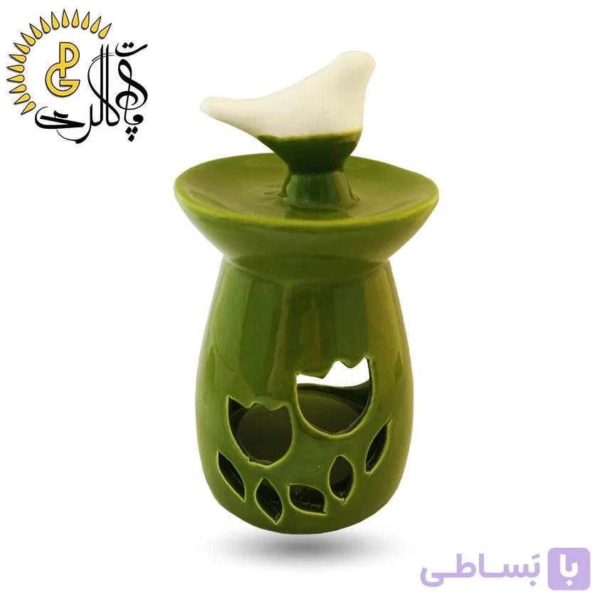 اسانس‌سوز سرامیکی طرح پرنده سبز کد 899 — تصویر 1