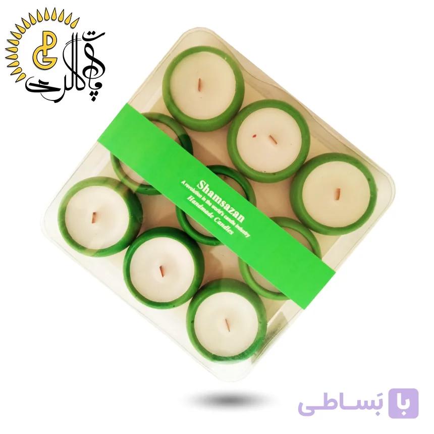 شمع سنگی 9 عددی سبز — تصویر 1