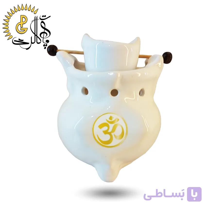 اسانس سوز سرامیکی سطل دار سفید کد 5541 — تصویر 1