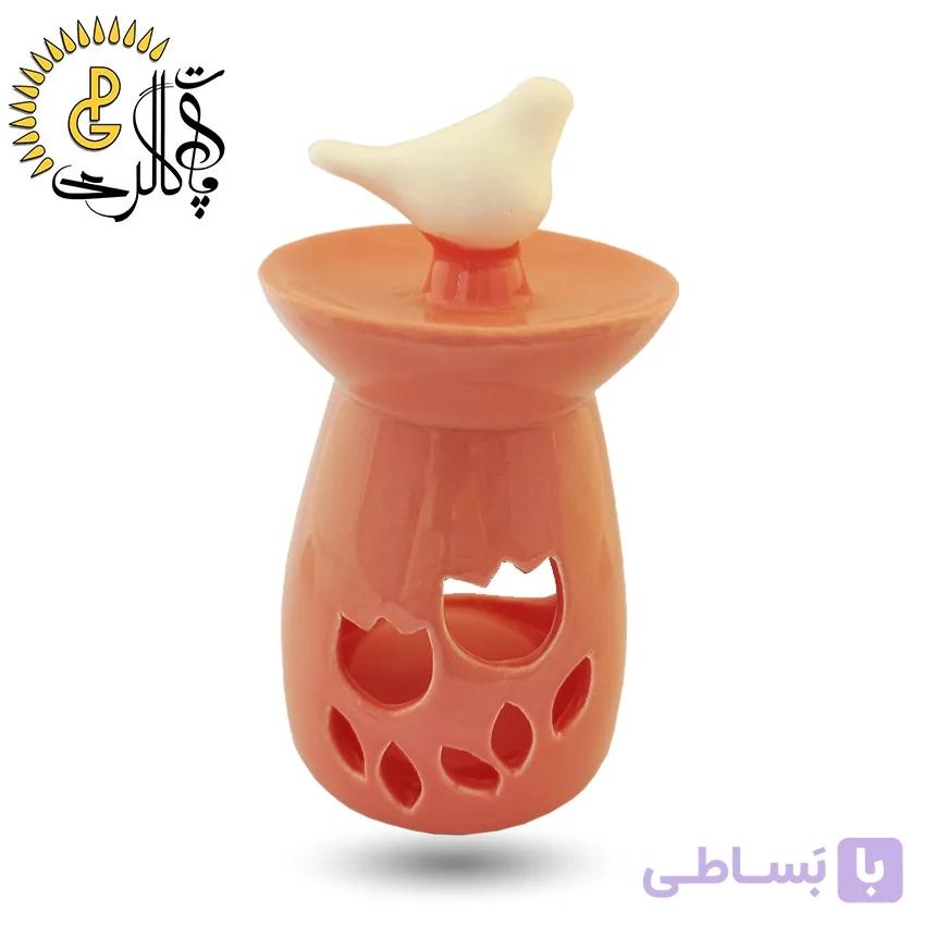 اسانس‌سوز سرامیکی صورتی طرح پرنده کد 895 — تصویر 1