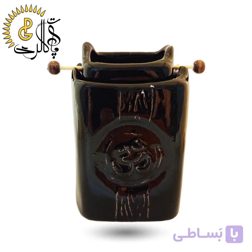 اسانس سوز سرامیکی سطل‌دار مشکی کد 5562 — تصویر 1