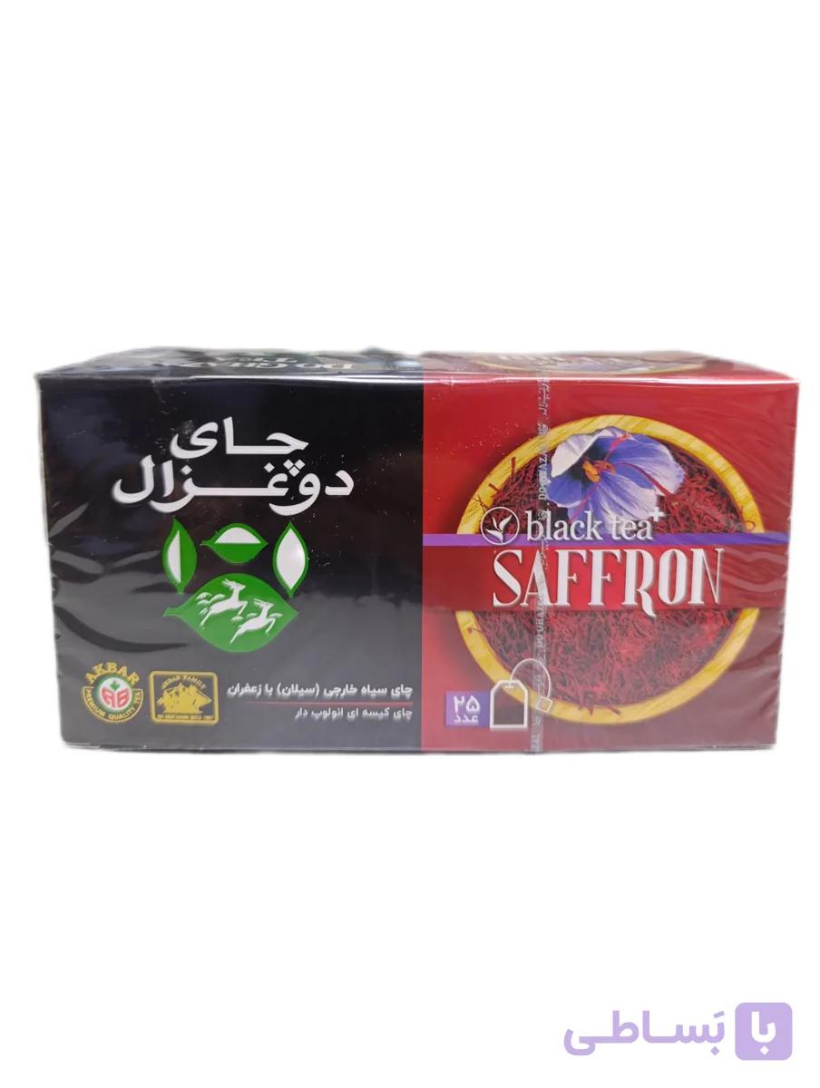 چای کیسه ای دوغزال 25 عددی زعفرانی لفاف دار