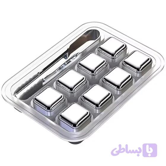 یخ استیل ۸ عددی با انبر