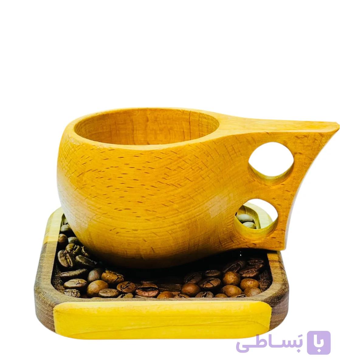 ست لیوان و سینی چوبی چای خوری