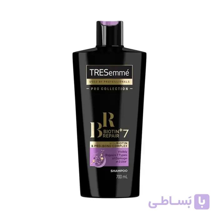 شامپو ترزمه Tresemme مدل 7 کاره بیوتین ریپایر Biotin Repair رنگ مشکی