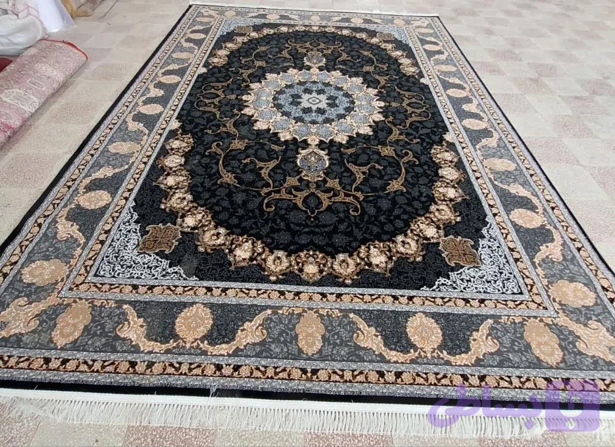 فرش 700شانه 2550 تراکم کد 021 12متری سرمه ای تخفیفی حراجی