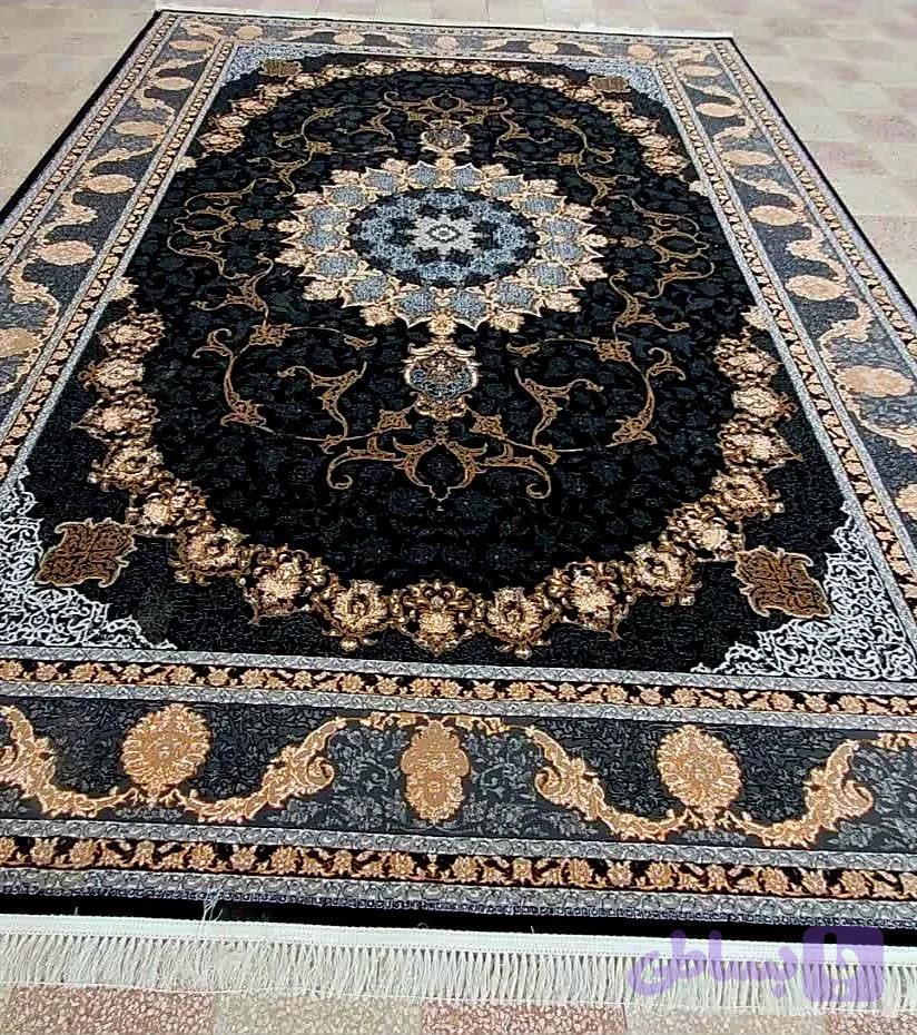 فرش۱۲متری حراجی۷۰۰شانه تراکم۲۵۵۰سرمه ای