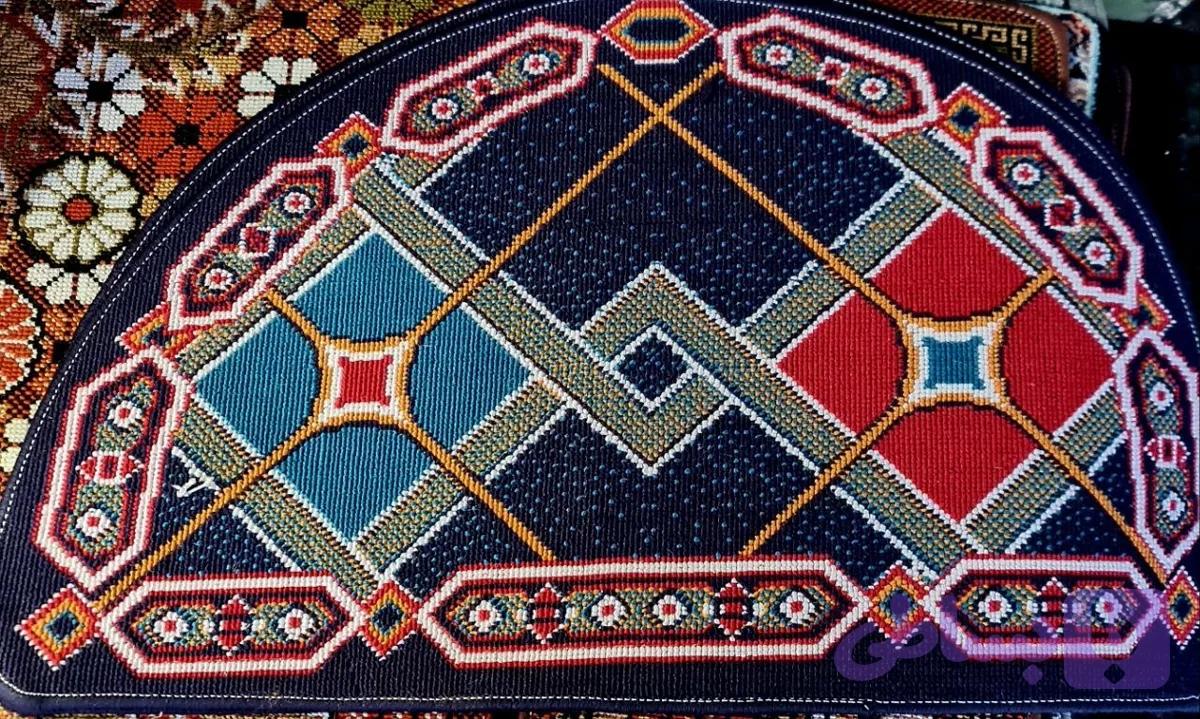 پادری گلیم تخفیفی سرمه ای ۸۰×۵۰