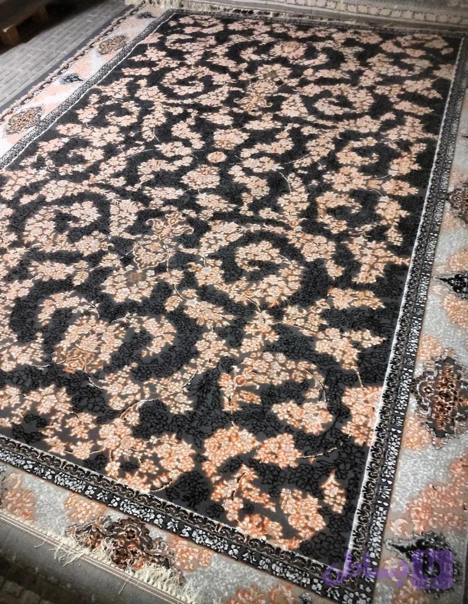 فرش 12 متری حراجی ویژه 700 شانه 2550 تراکم فرش سنگین طوسی نقره ای فرش ضخیم