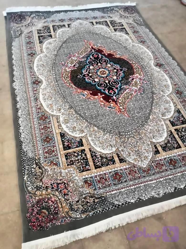 فرش طرح مانلی 700شانه سرمه ای 6 متری فرش ارزان فرش حراجی