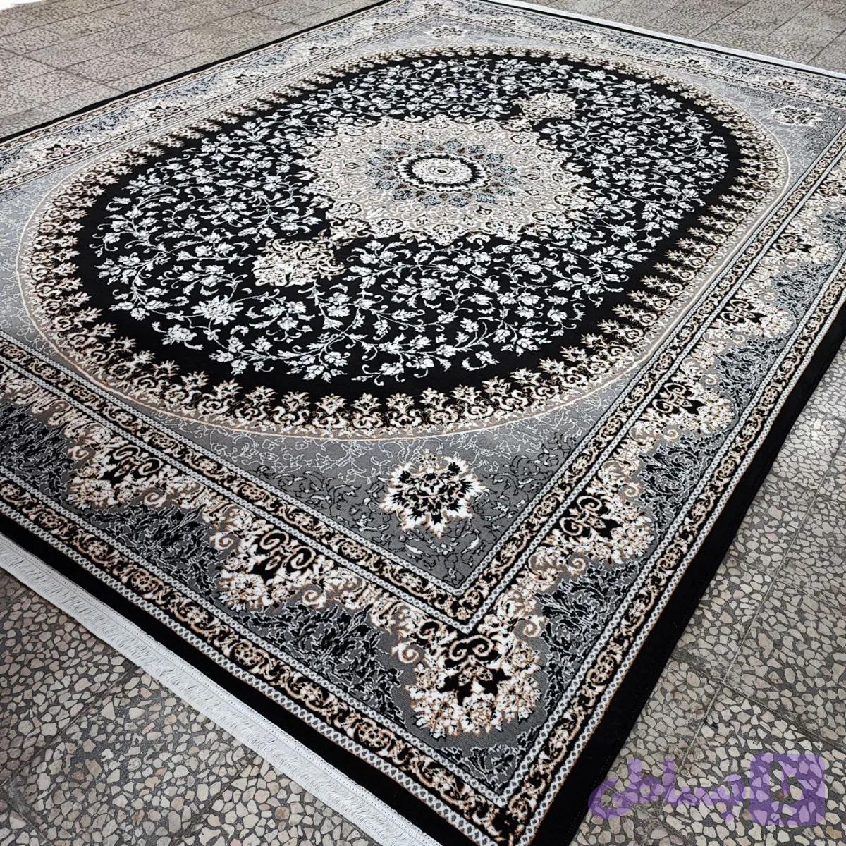 فرش طرح آیلار طوسی 700 شانه 9 متری 1500 تراکم فرش ضخیم