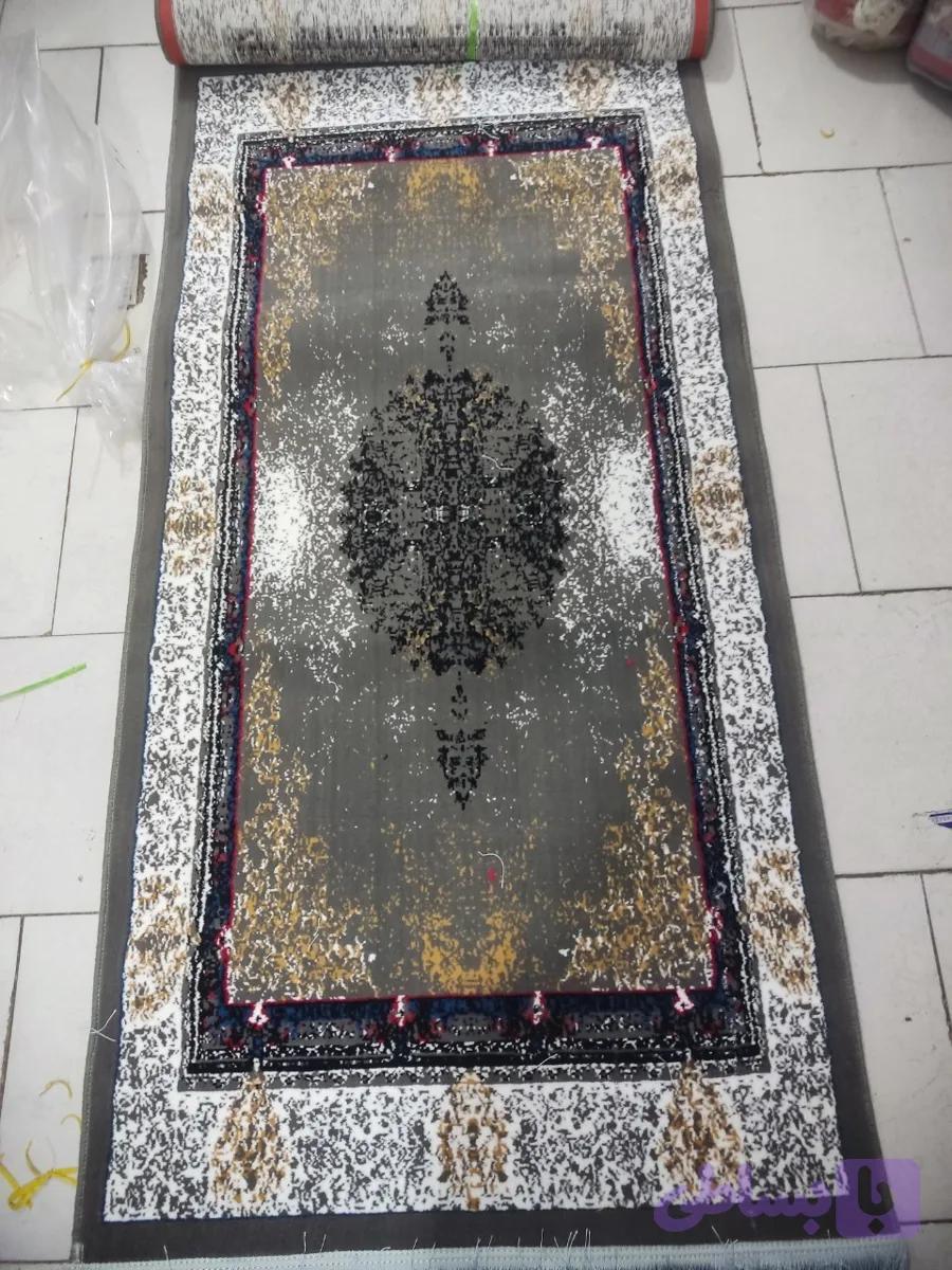 کناره 1 در 2 آراز طوسی طرح 700 شانه 1500 تراکم فرش ارزان