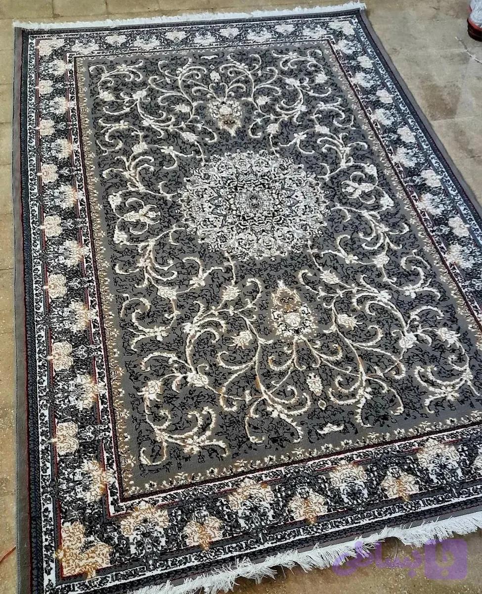 فرش طرح تندیس 700 شانه طوسی 9 متری فرش ارزان