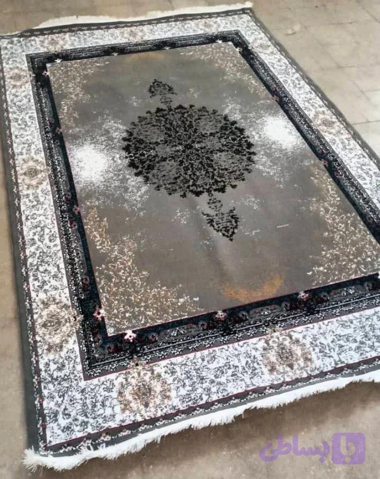 فرش تخفیفی طرح آراز طوسی حراجی فرش 4 متری 700 شانه 1500 تراکم