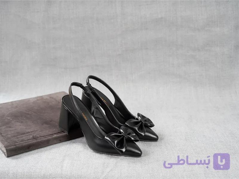 کفش زنانه مجلسی پشت بازه پاپیونی پاشنه 6 سانت جدید