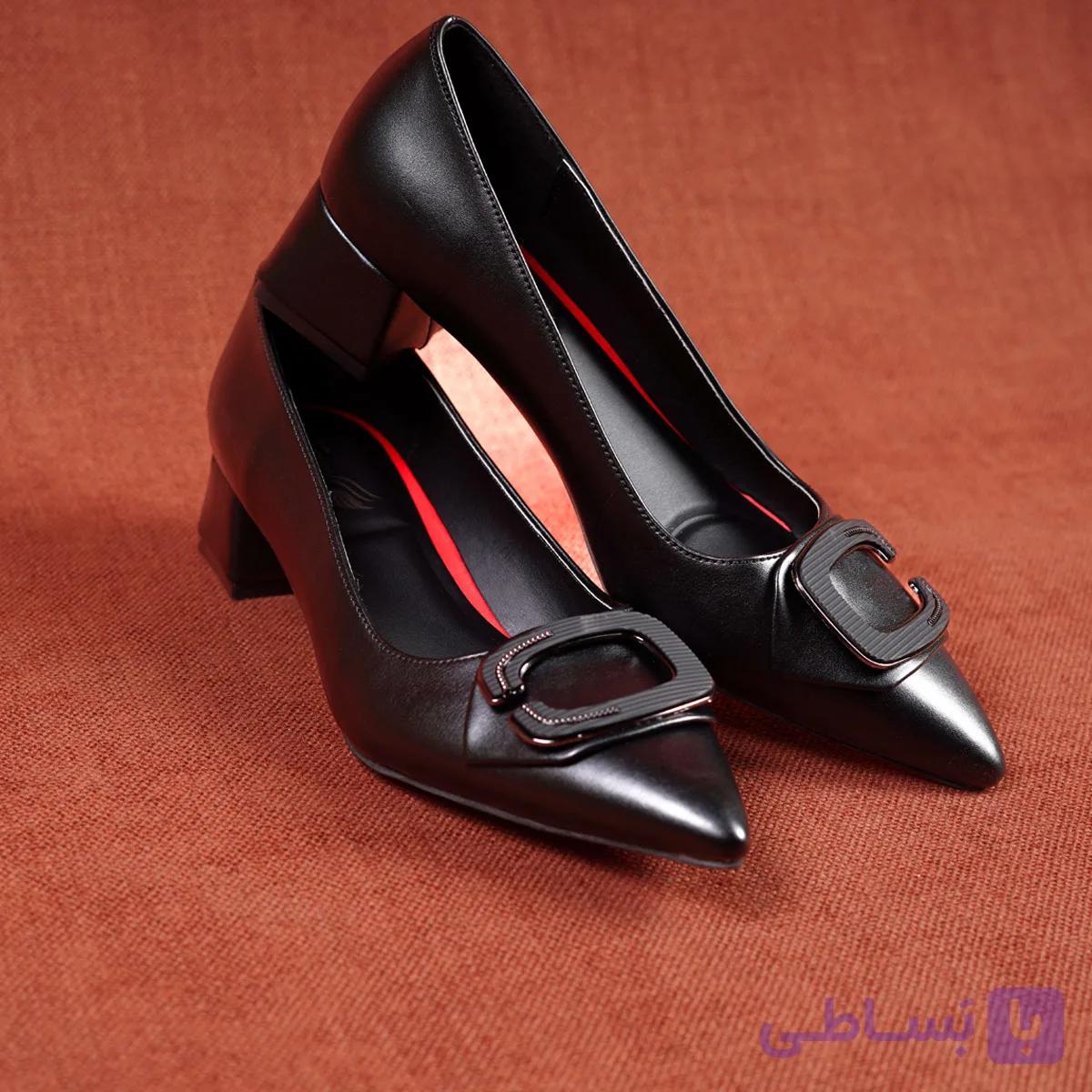 کفش زنانه مجلسی سگکی نوک تیز پاشنه 3سانت