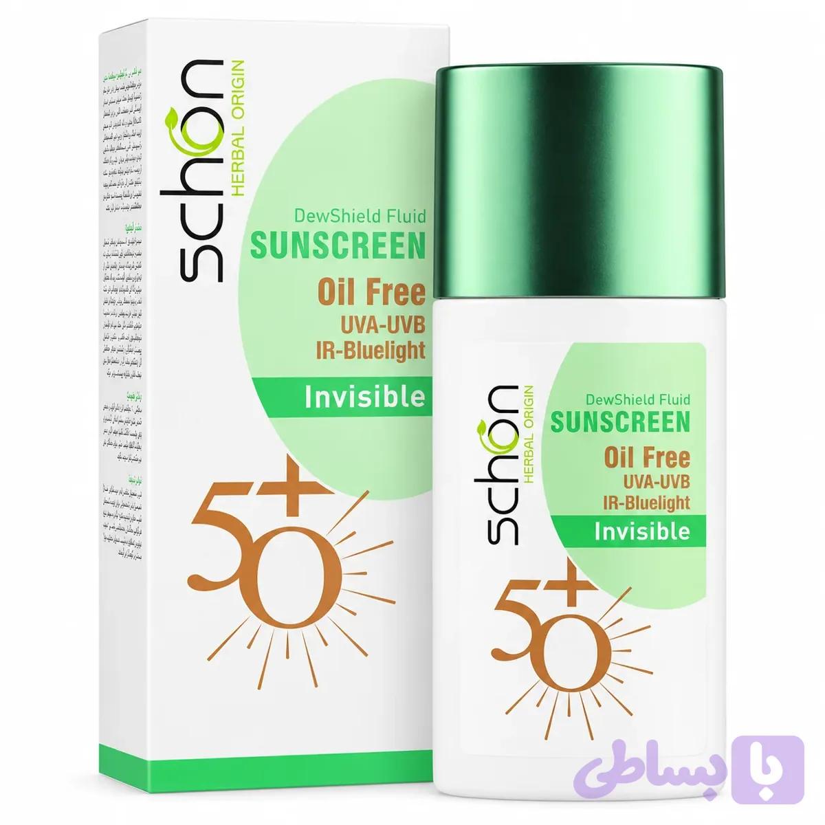 ضد آفتاب فلوئیدی رنگ طبیعی شون SPF 50 مناسب پوست چرب حجم ۵۰ میلی لیتر — تصویر 1