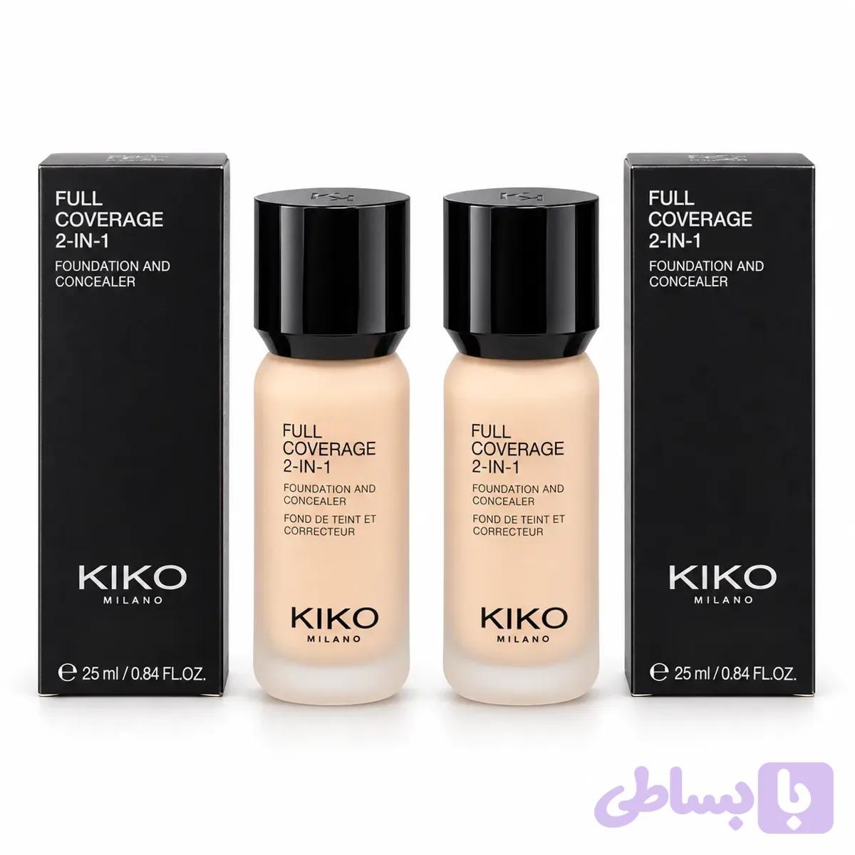 کرم پودر و کانسیلر دوکاره کیکو میلانو KIKO Milano مدل Full Coverage 2-in-1 حجم 25 میلی لیتر — تصویر 1
