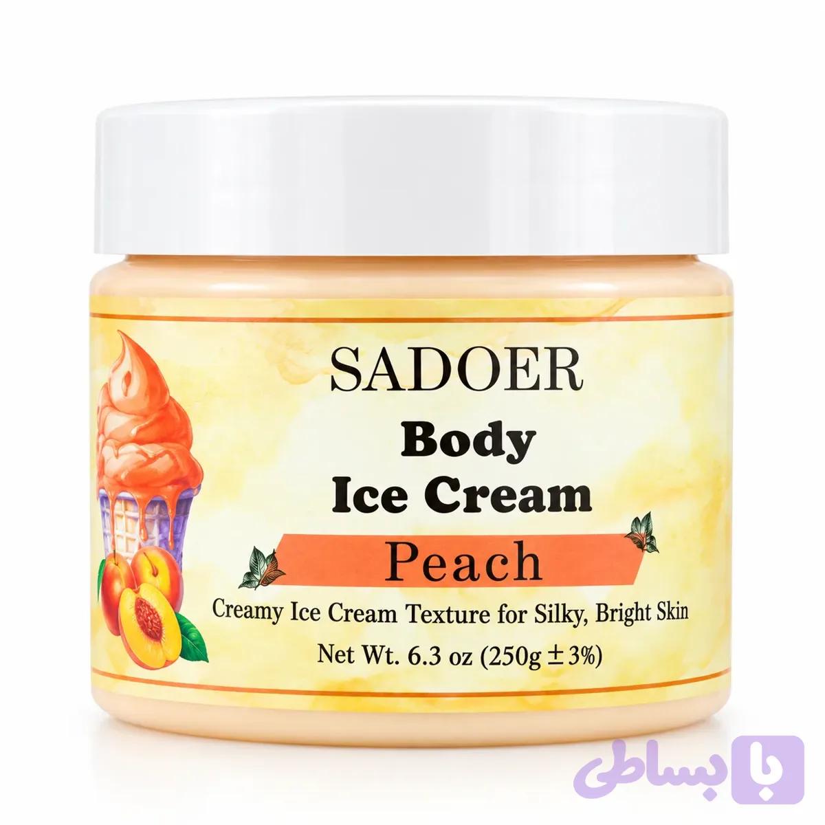 بستنی بدن سادور SADOER رایحه هلو وزن 250 گرم — تصویر 1